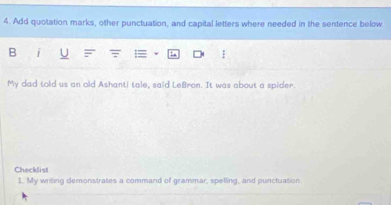 Solved: Add quotation marks, other punctuation, and capital letters ...