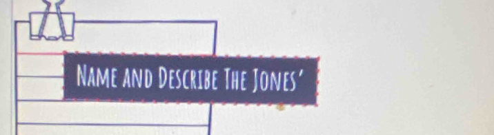 Name and Describe The Jones'