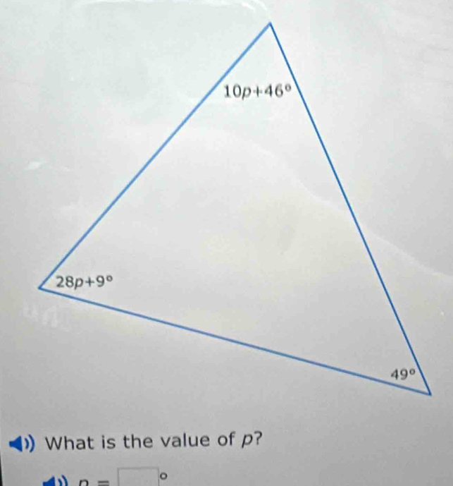 What is the value of p?
n=□°