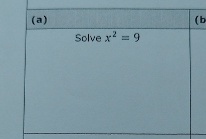 (b 
Solve x^2=9