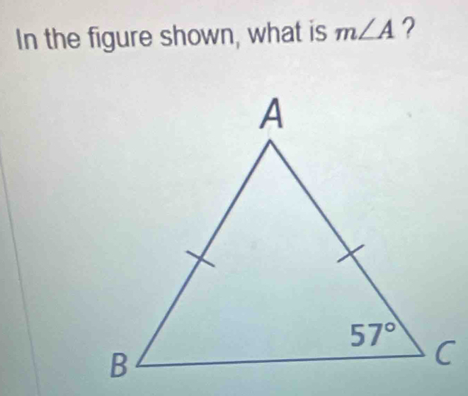 In the figure shown, what is m∠ A ?