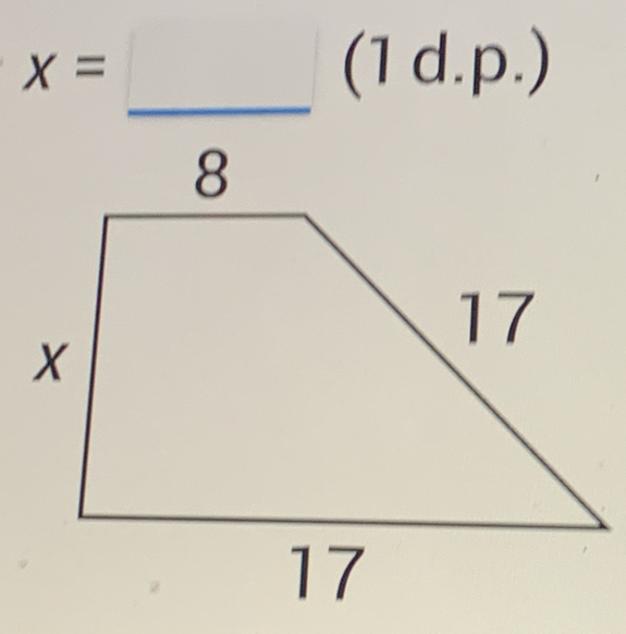 □ frac )() (1 d.p.)
x= _ _  
^circ 