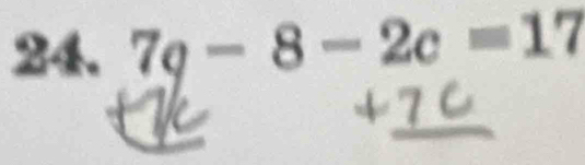 7q-8-2c=17