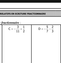 RELATIFS EN ECRITURE FRACTIONNAIRE