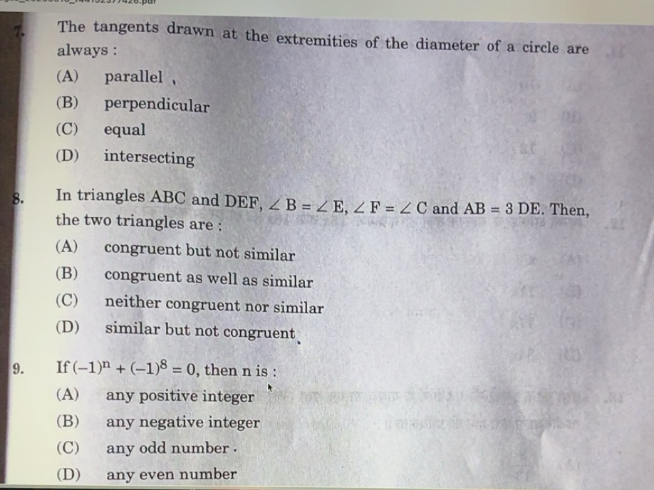 Solved: The tangents drawn at the extremities of the diameter of a ...
