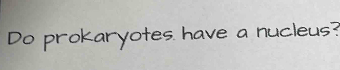 Do prokaryotes have a nucleus?