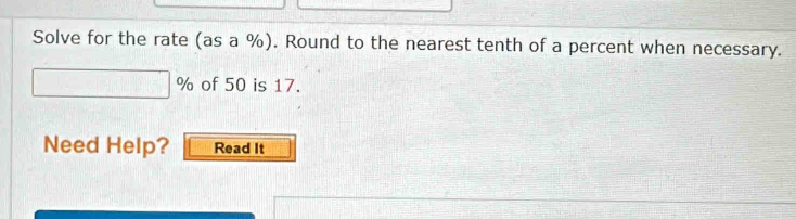 Solved: Solve for the rate (as a %) . Round to the nearest tenth of a ...
