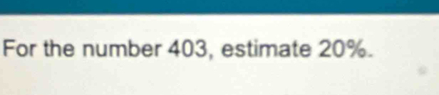 For the number 403, estimate 20%.