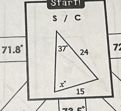 Start
S / C
72
72.5°