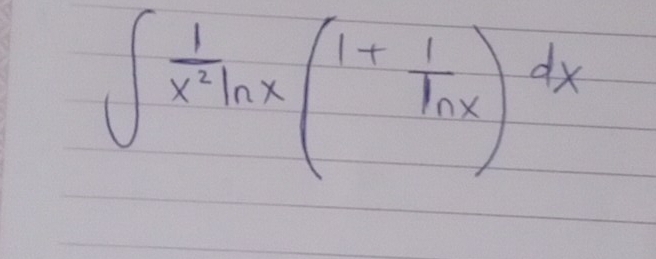 ∈t  1/x^2 ln x(1+ 1/ln x )dx