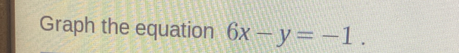 Graph the equation 6x-y=-1.