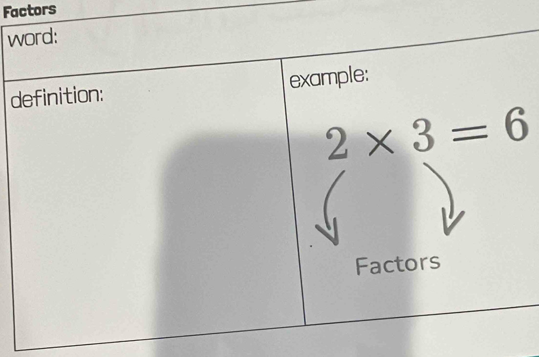 Factors
w
d