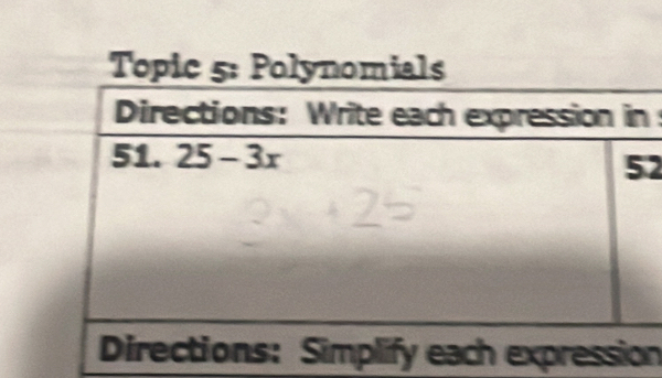 Topic 5: Poly
:
2
n