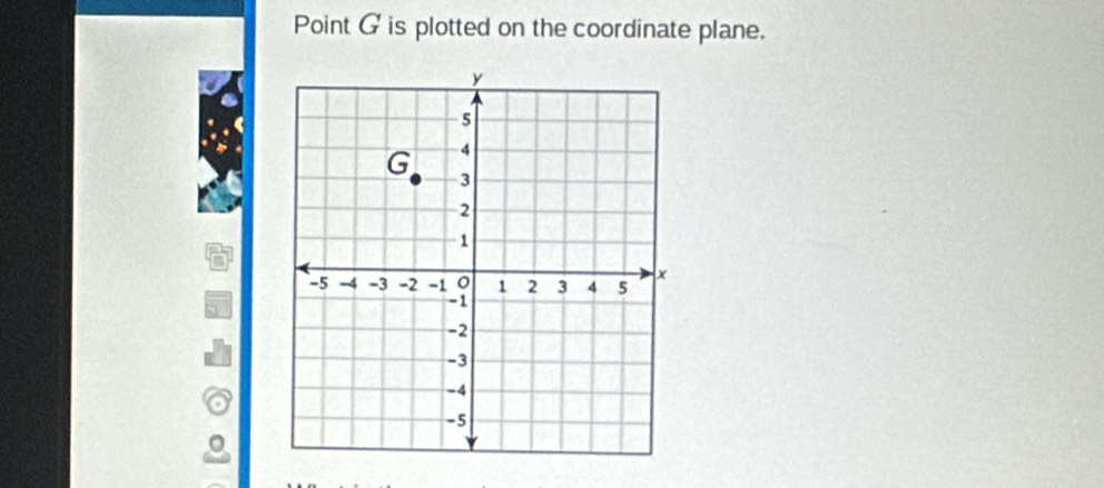 Point G is plotted on the coordinate plane.