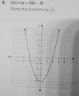 n(x)=(x+4)(x-4)
Dilate the function by  1/3 x,