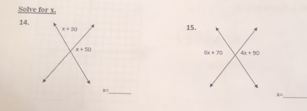 Solve for x.
14. 15.
x= _
_
x=