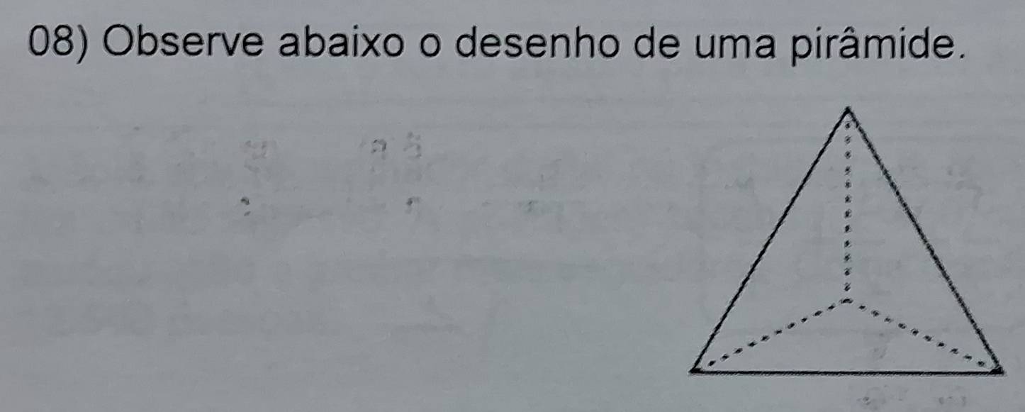 Observe abaixo o desenho de uma pirâmide.