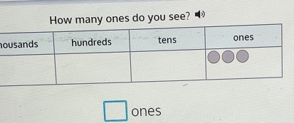 How many ones do you see? 
h 
□ ones