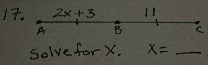 Solve for x. x= _