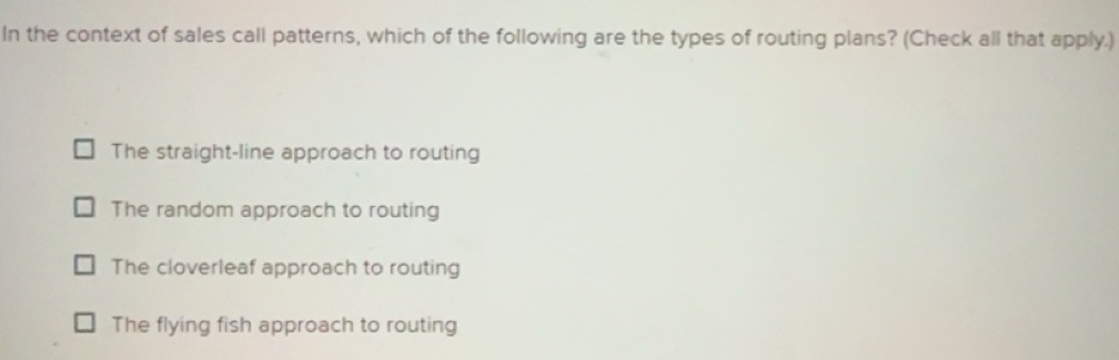Solved: In the context of sales call patterns, which of the following ...
