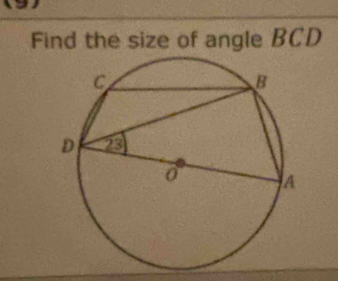 Find the size of angle BCD