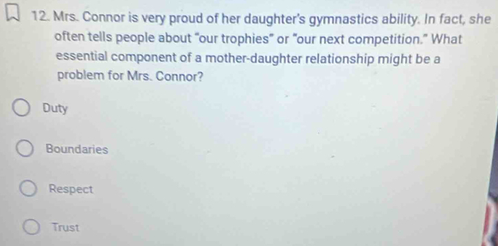Solved: Mrs. Connor is very proud of her daughter's gymnastics ability ...