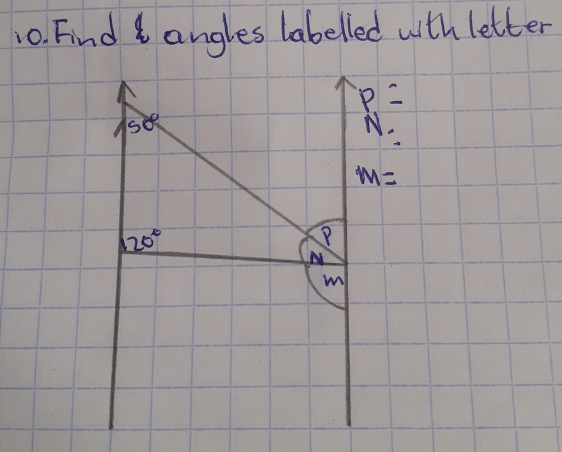 Find angles labelled with letter