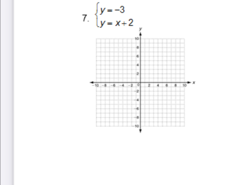 beginarrayl y=-3 y=x+2endarray.