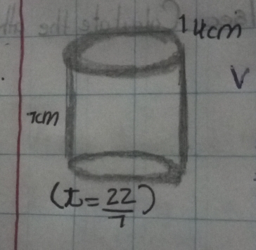 lucm 
V
7cm
(I= 22/7 )