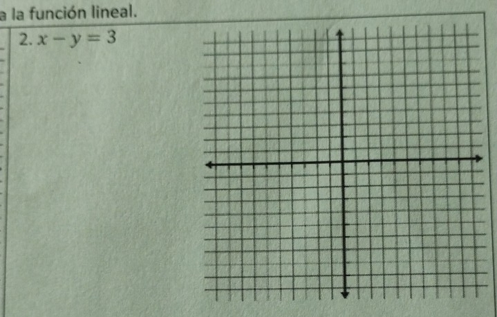 a la función lineal. 
2. x-y=3