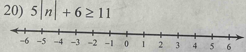 5|n|+6≥ 11