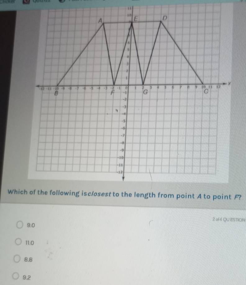 WhicF?
2 of4 QU ESTION
9.0
11.0
8.8
9.2