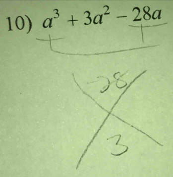 a^3+3a^2-28a