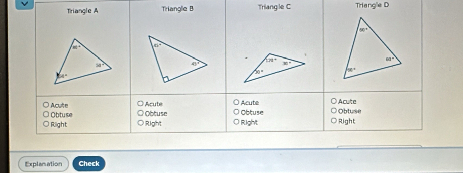 Triangle C Triangle D
Explanation Check