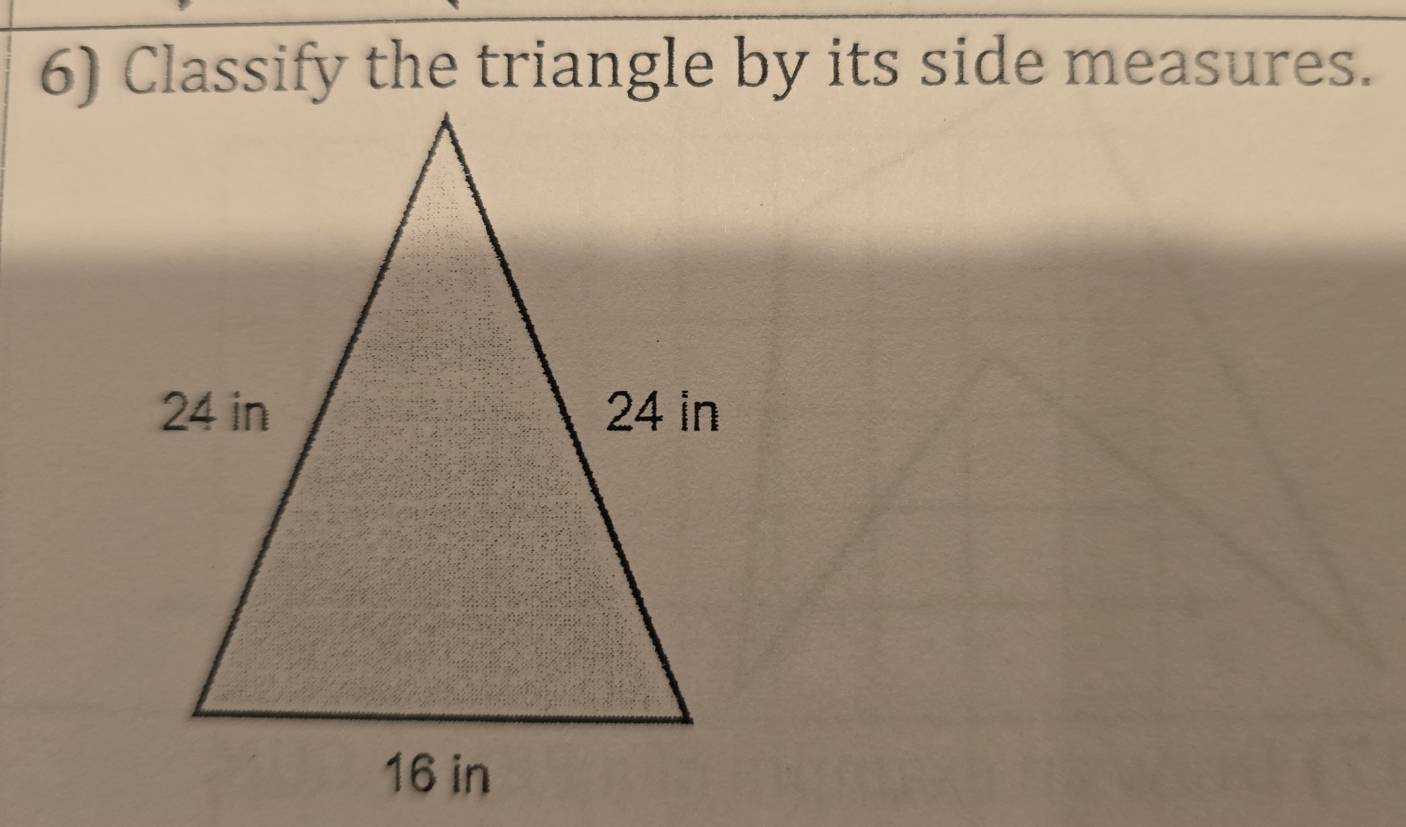 Classify the triangle by its side measures.