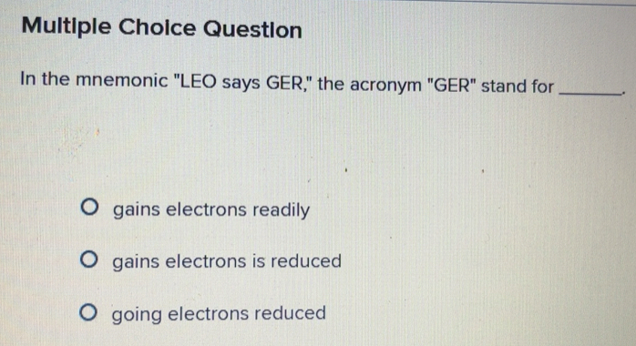 Solved: Question In the mnemonic 
