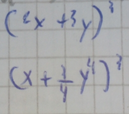 (2x+3y)^3
(x+ 1/4 y^4)^3