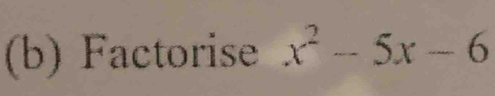 Factorise x^2-5x-6