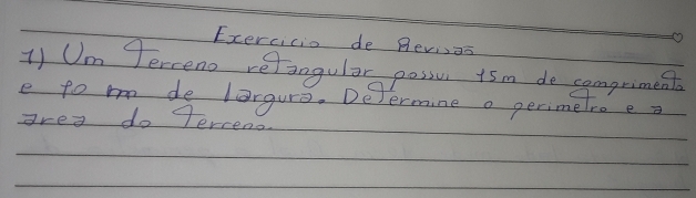 Exercicio de Bevisas 
area do Percens