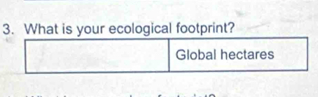 What is your ecological footprint? 
Global hectares