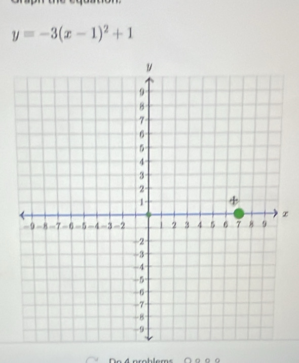 y=-3(x-1)^2+1
x
e 4 pro b lem 〇○。。