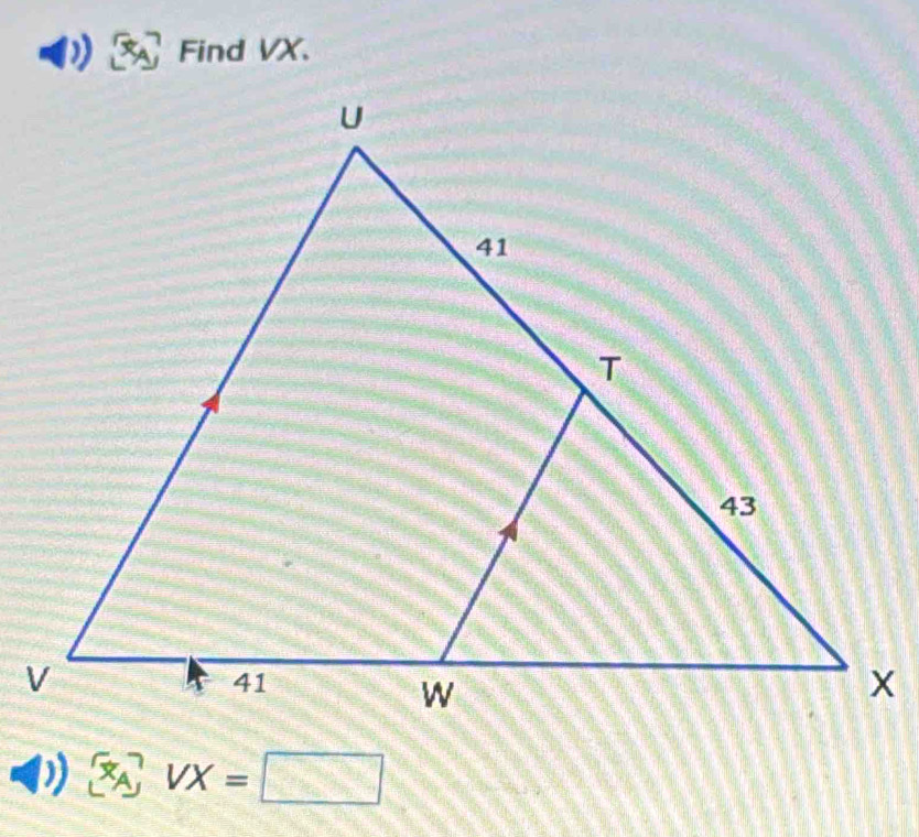 Find VX.
 x_A /X=□