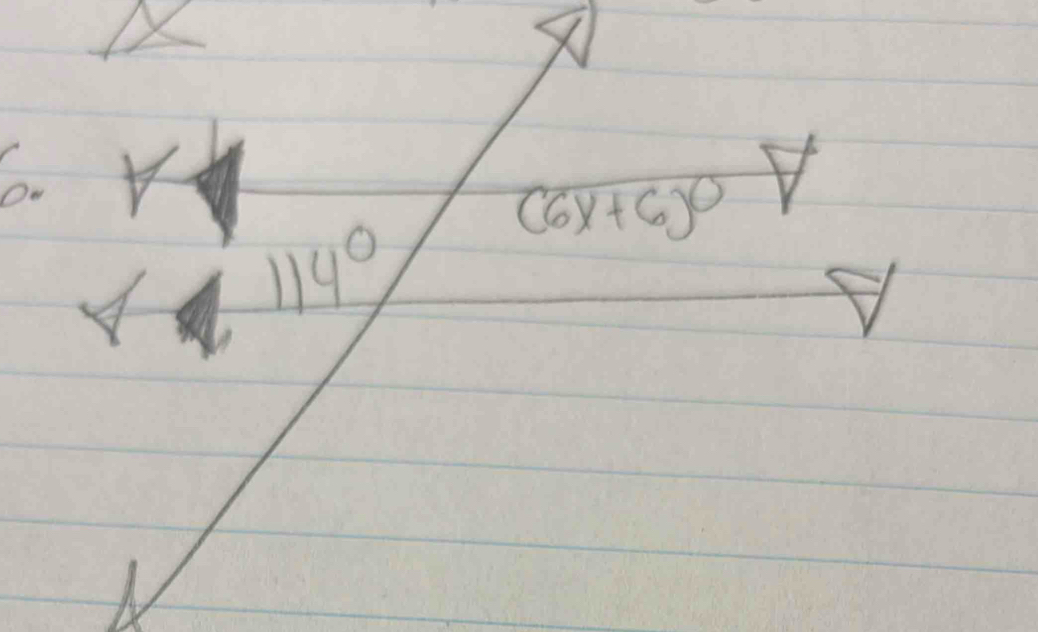 (6x+6)^circ 
114°