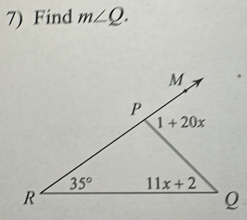 Find m∠ Q.