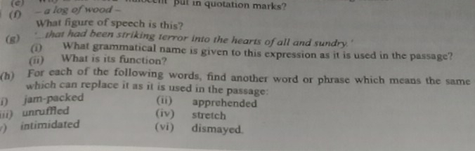 Solved: cent put in quotation marks? (f) - a log of wood - What figure ...