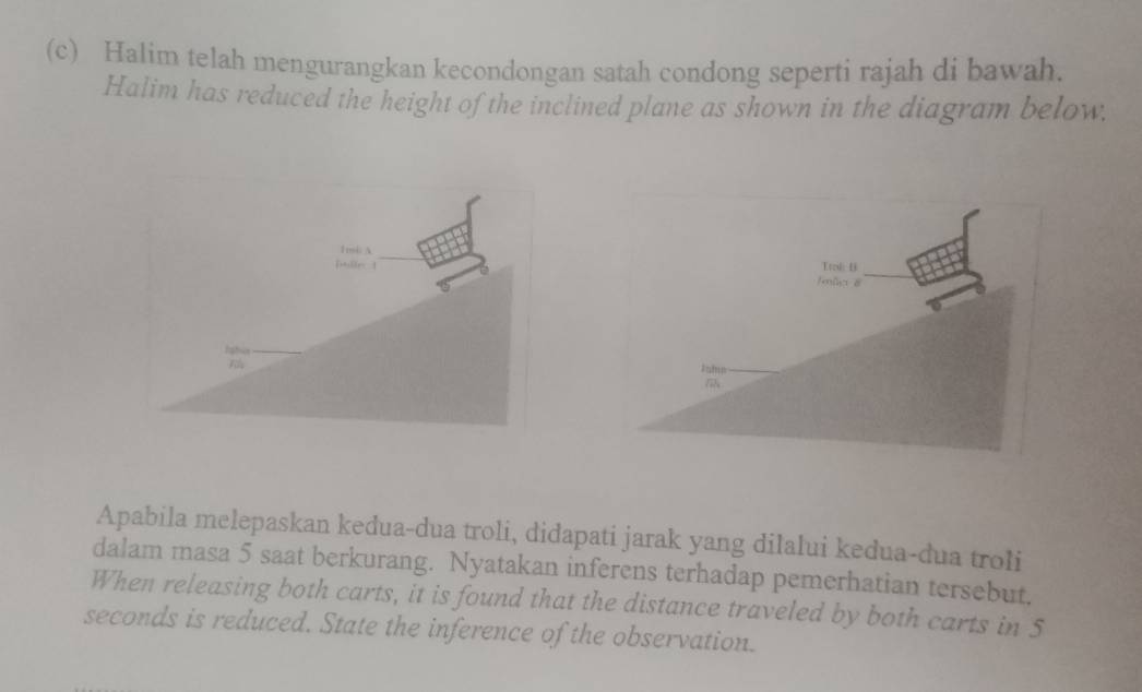 Selesai:Halim telah mengurangkan kecondongan satah condong seperti ...