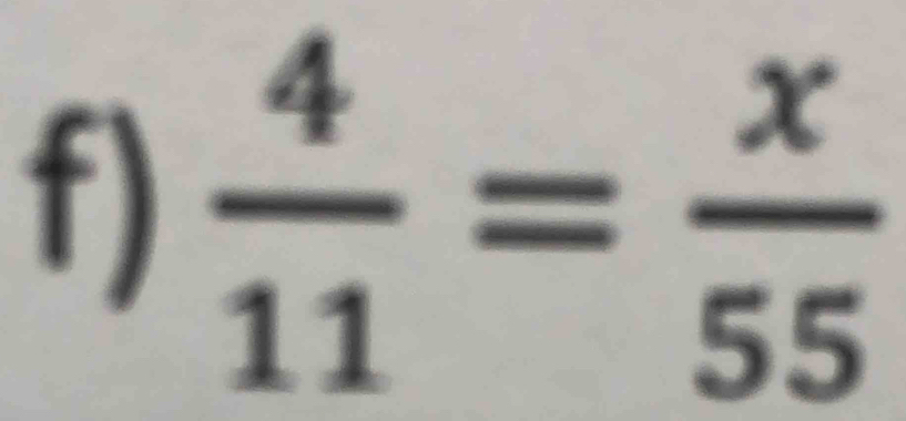  4/11 = x/55 