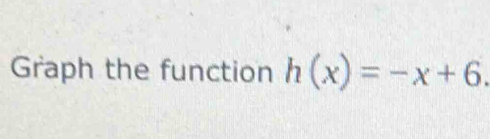 Graph the function h(x)=-x+6.